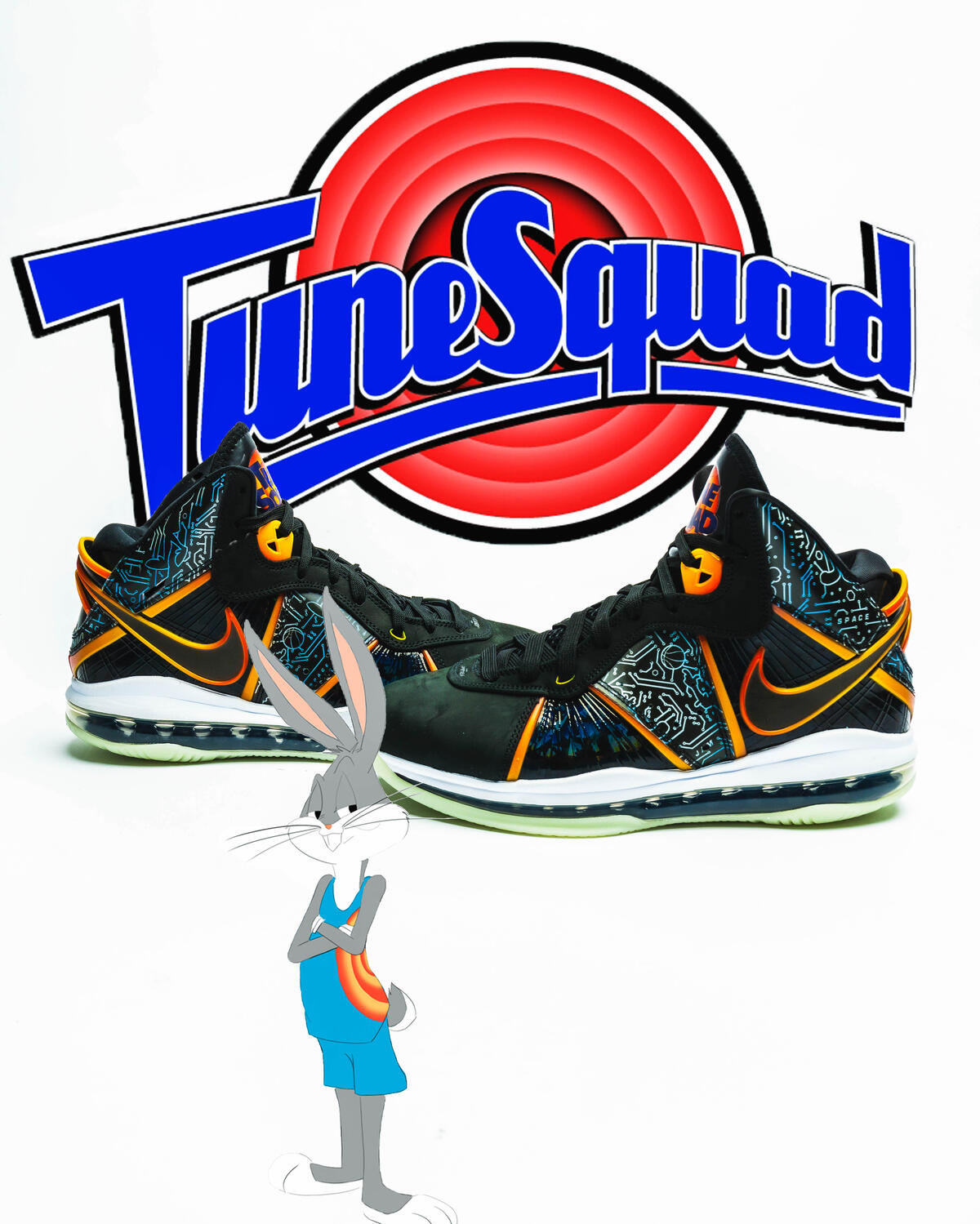 Nike x Space Jam Mens Lebron VIII QS Shoes 'Black' - Image 14