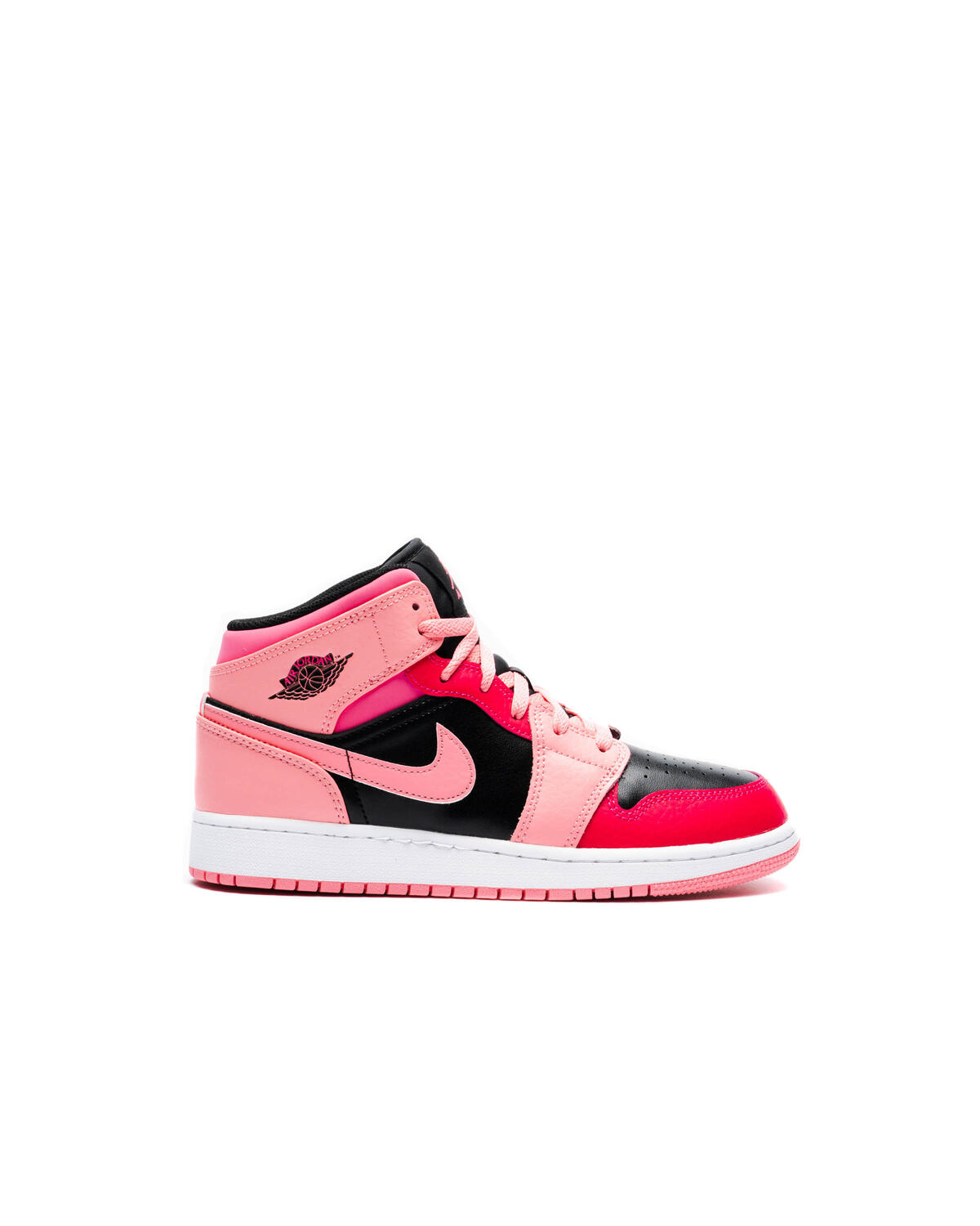 Air Jordan 1 Mid Coral Chalk Grade School Lifestyle Shoe - Black/Pink - Image 10