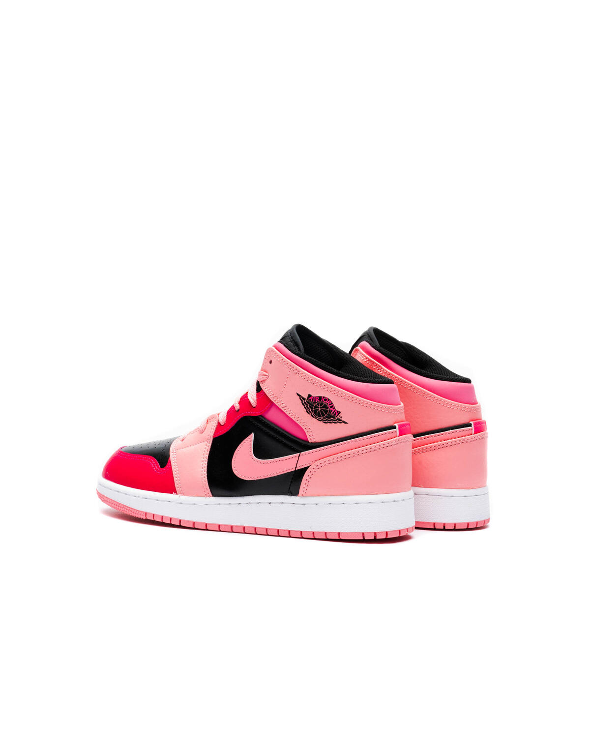 Air Jordan 1 Mid Coral Chalk Grade School Lifestyle Shoe - Black/Pink - Image 12