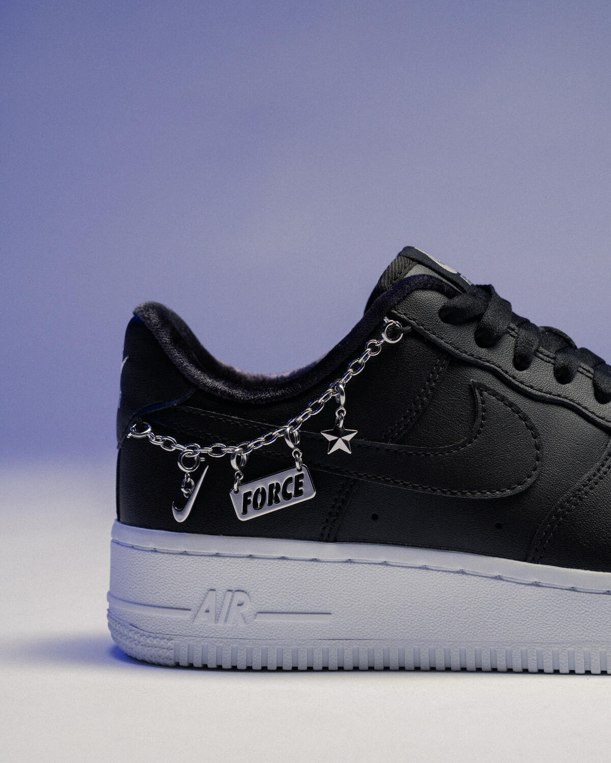 Nike Air Force 1 '07 LX Black / Black - Metallic Silver - Silver (Women's) - Image 11