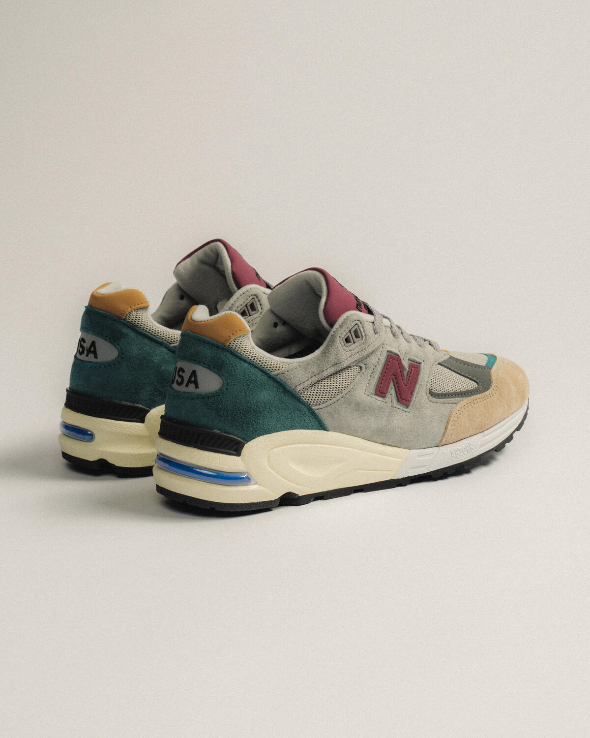 New Balance 990 Grey / Burgundy / Green / Beige - Image 26
