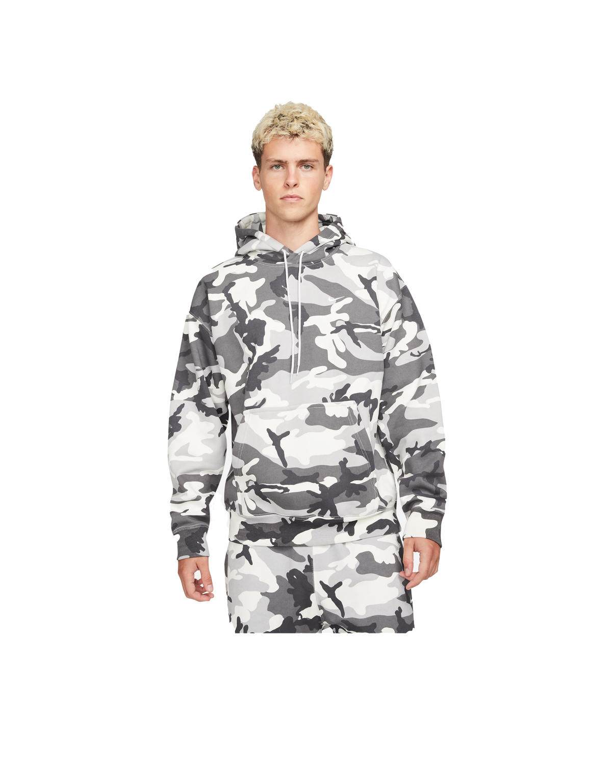Nike NRG Solo Swoosh Hoodie Camo Gray - Image 2