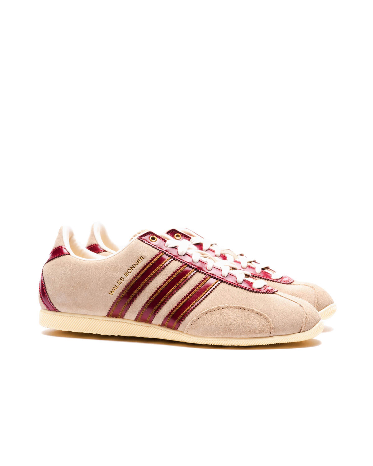 Adidas x Wales Bonner Mens WB Japan Shoes 'Cardboard/Collegiate Burgundy' - Image 3