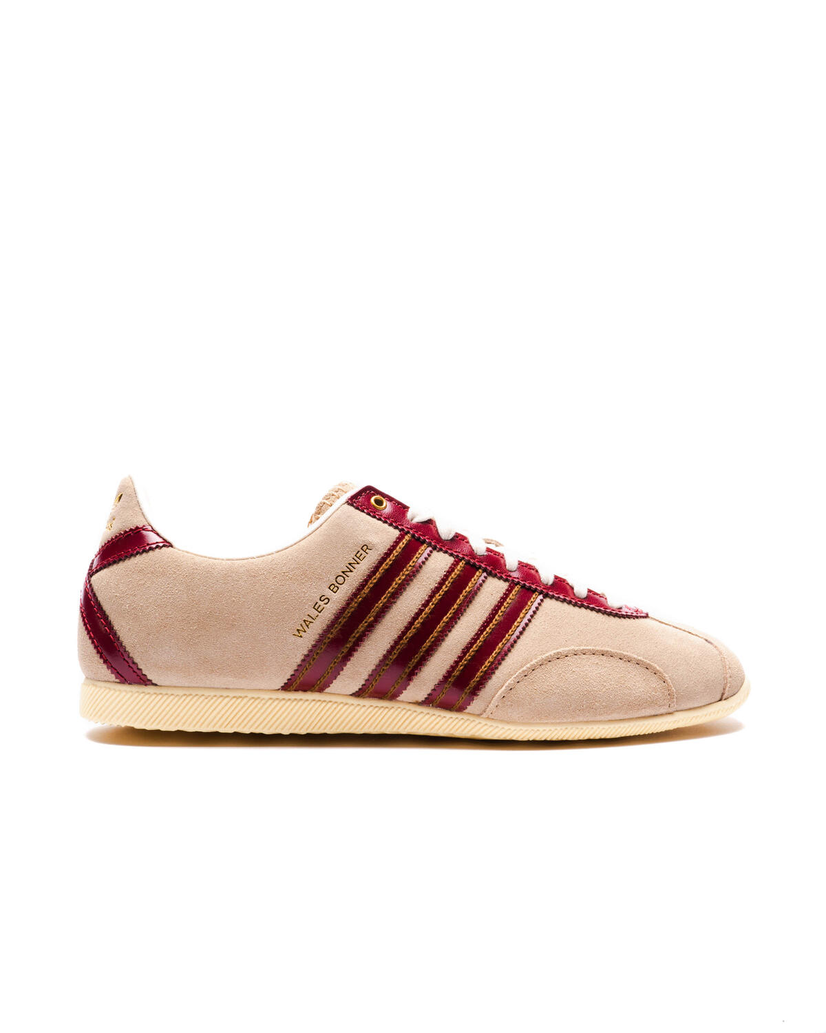 Adidas x Wales Bonner Mens WB Japan Shoes 'Cardboard/Collegiate Burgundy' - Image 2