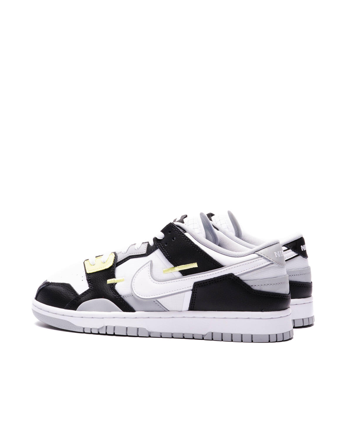 Nike Dunk Scrap Black / White - Wolf Grey - LT Lemon Twist - Image 4