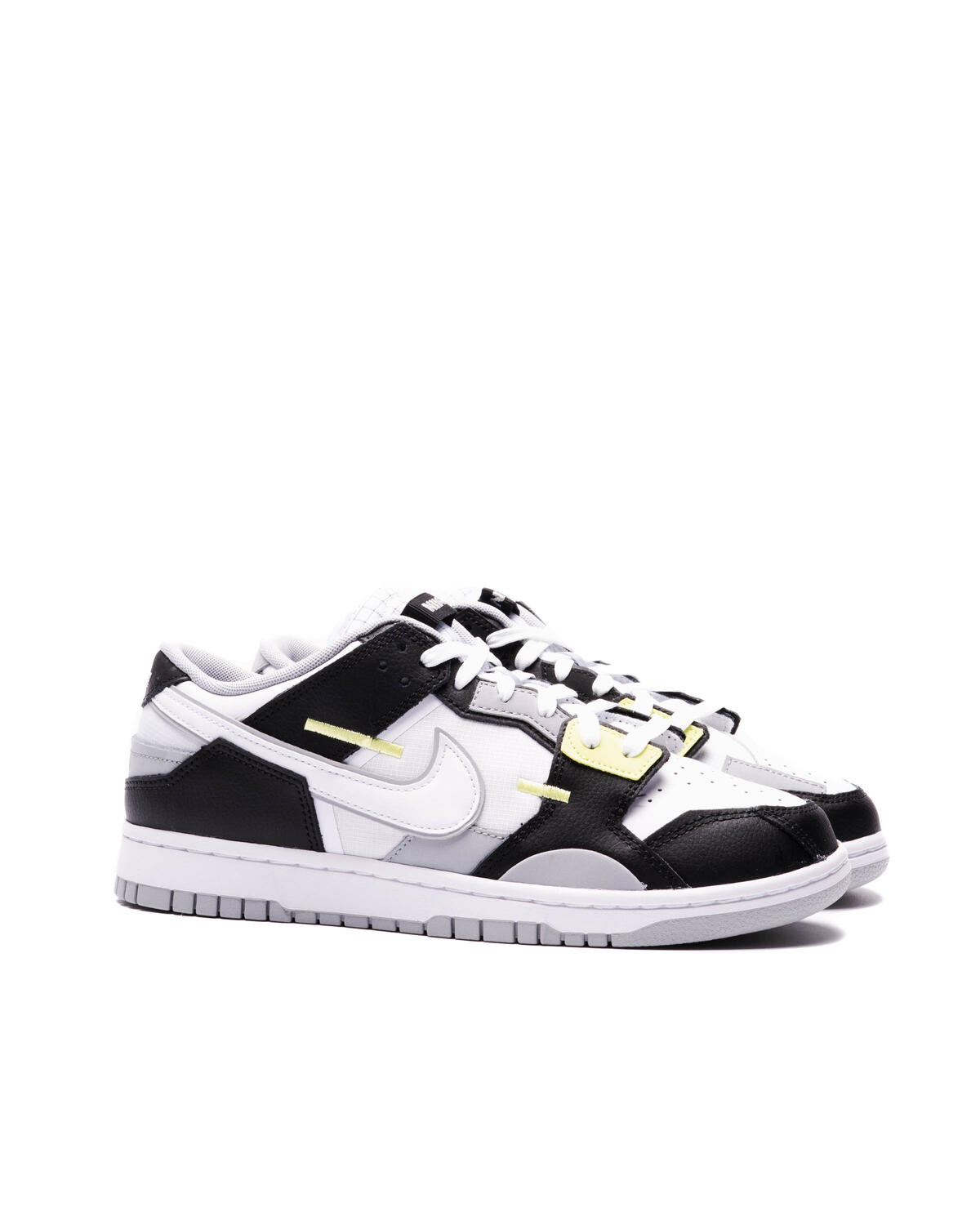 Nike Dunk Scrap Black / White - Wolf Grey - LT Lemon Twist - Image 3