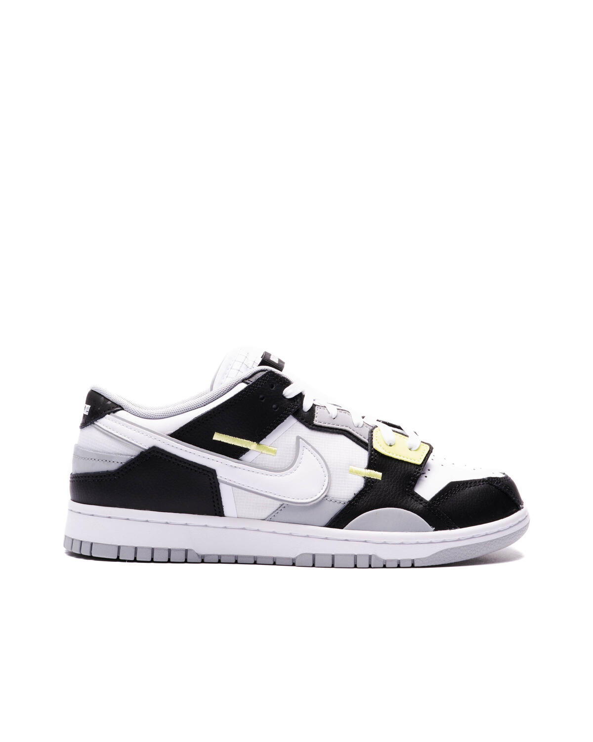 Nike Dunk Scrap Black / White - Wolf Grey - LT Lemon Twist - Image 2