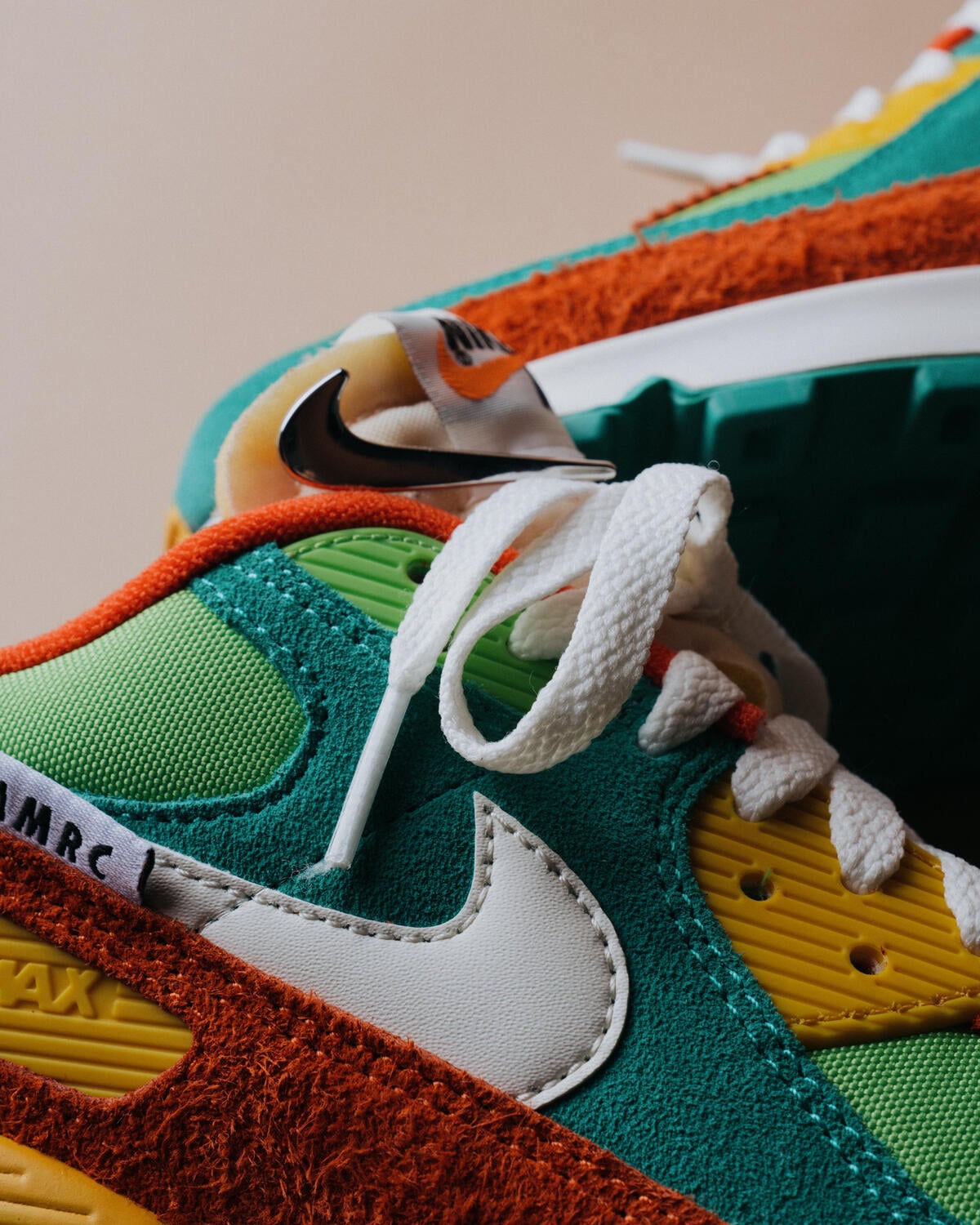 green and orange air max 90