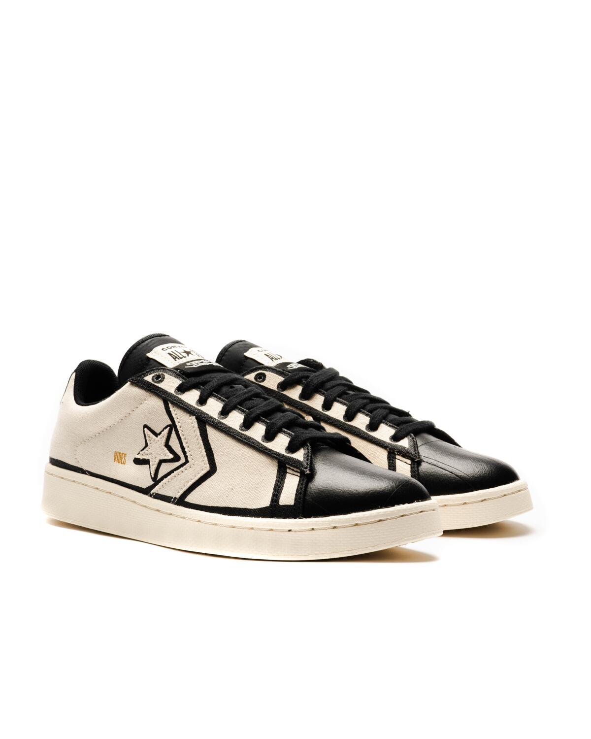 Converse x Joshua Vides Mens Pro Leather OX Shoes 'Natural Ivory/Black/White' - Image 20