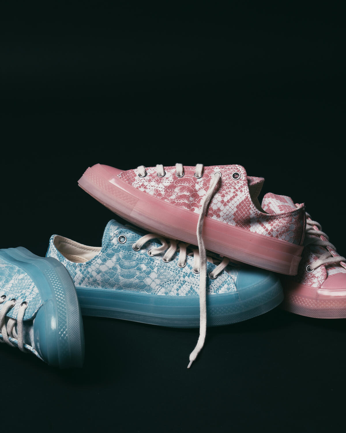 Converse x Golf Wang Chuck 70 OX Python - Vintage White / Blue Topaz - Image 25