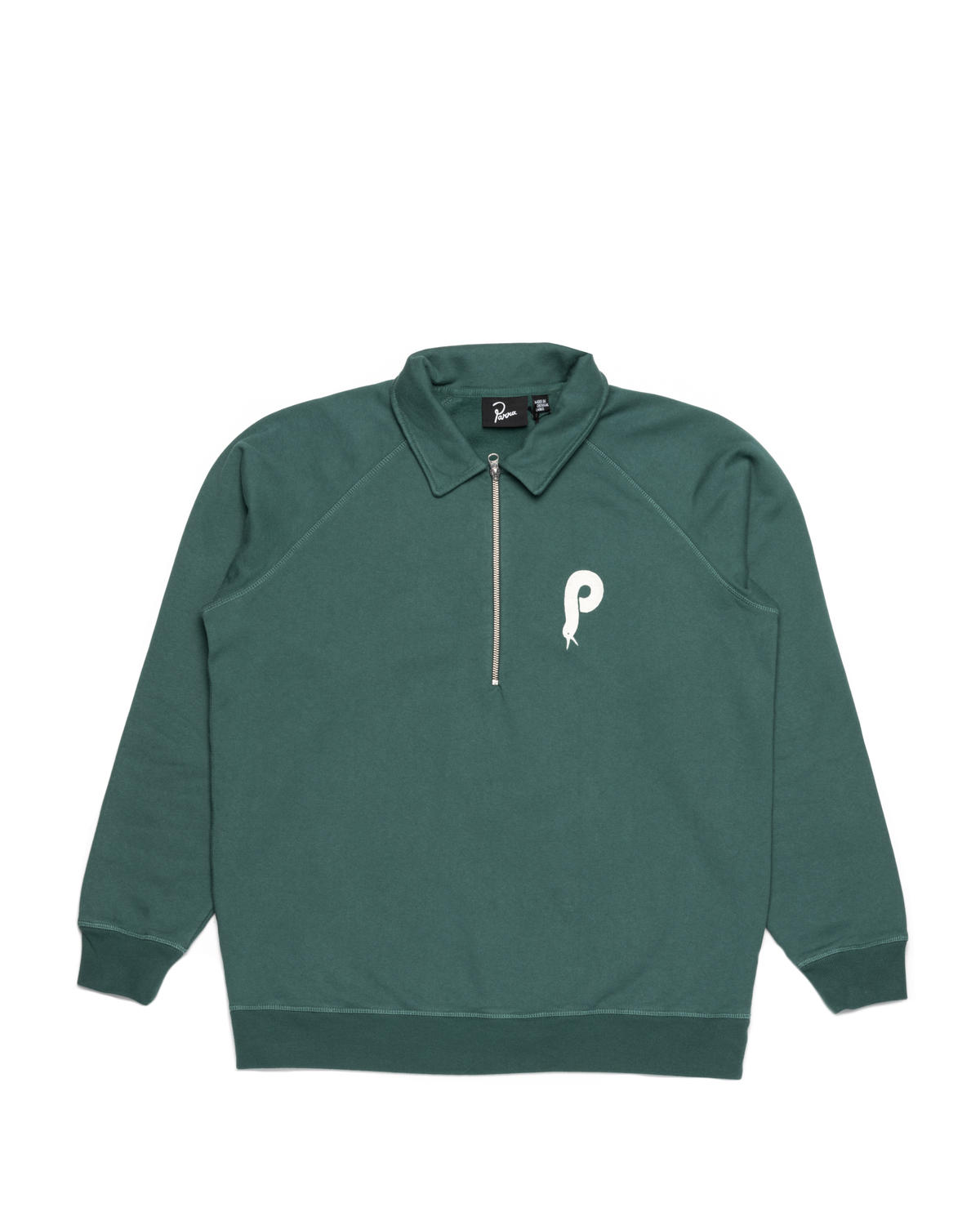 by Parra Birdface Font P Half Zip Polo Sweatshirt - Image 2