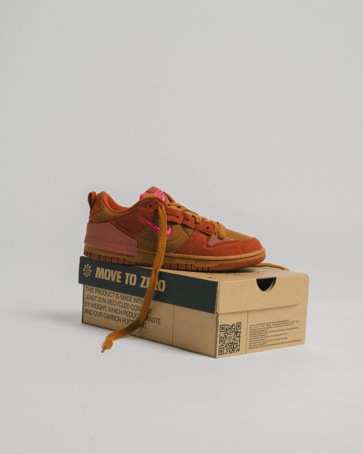 Nike Dunk Low Disrupt 2 Desert Bronze / Pink Prime - Rugged Orange (Women's) - Image 6