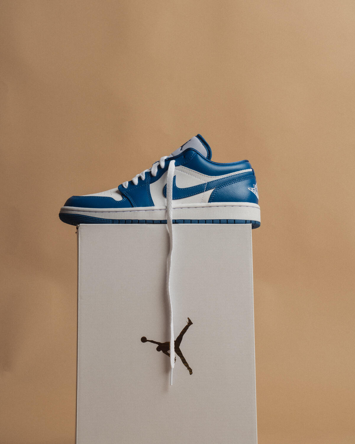 Air Jordan 1 Low Marina Blue Womens Lifestyle Shoes (Blue/White) - Image 21