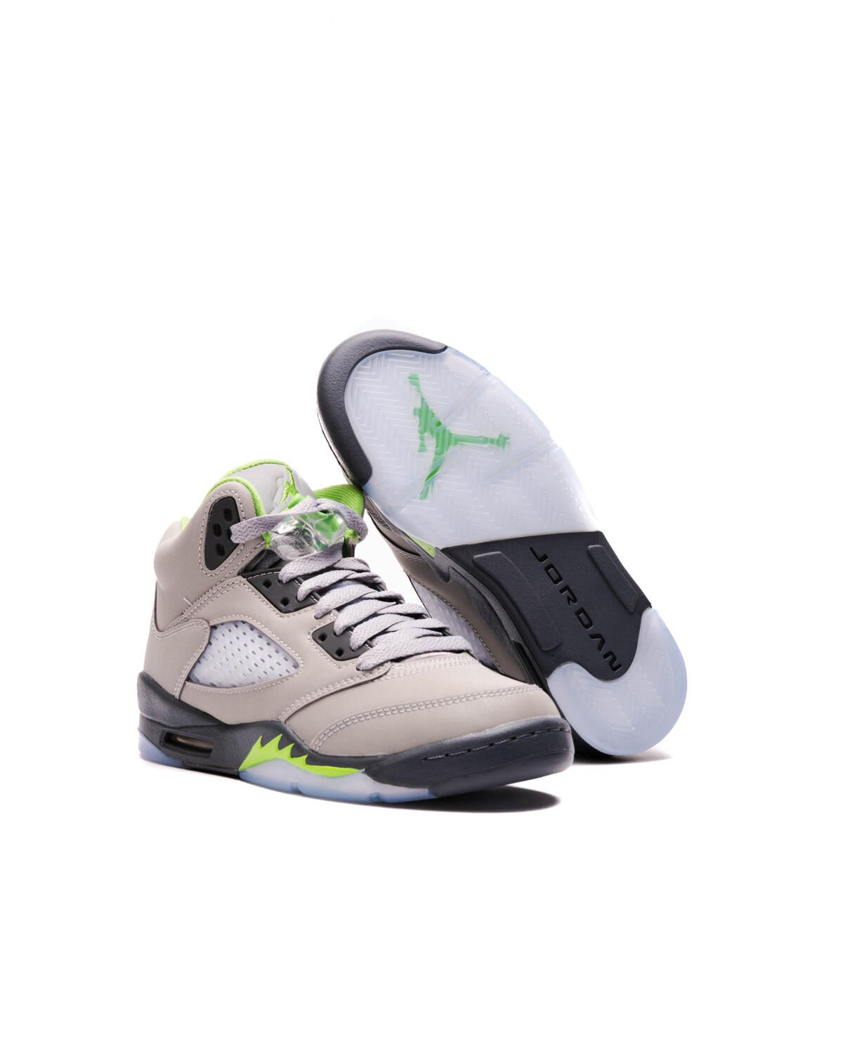 jordan retro 5 grey and green