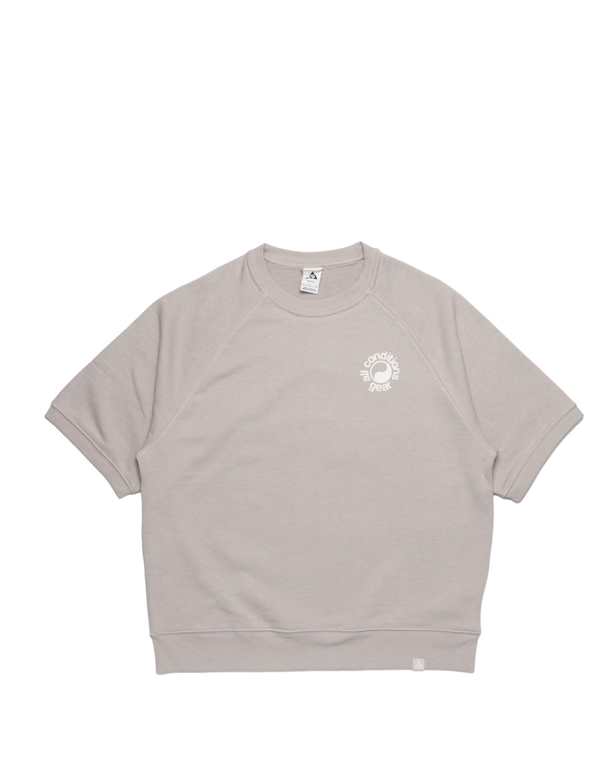 Nike ACG Dri-FIT Fleece Short Sleeve Crewneck Sweatshirt Light Iron Ore / Summit White - Image 2