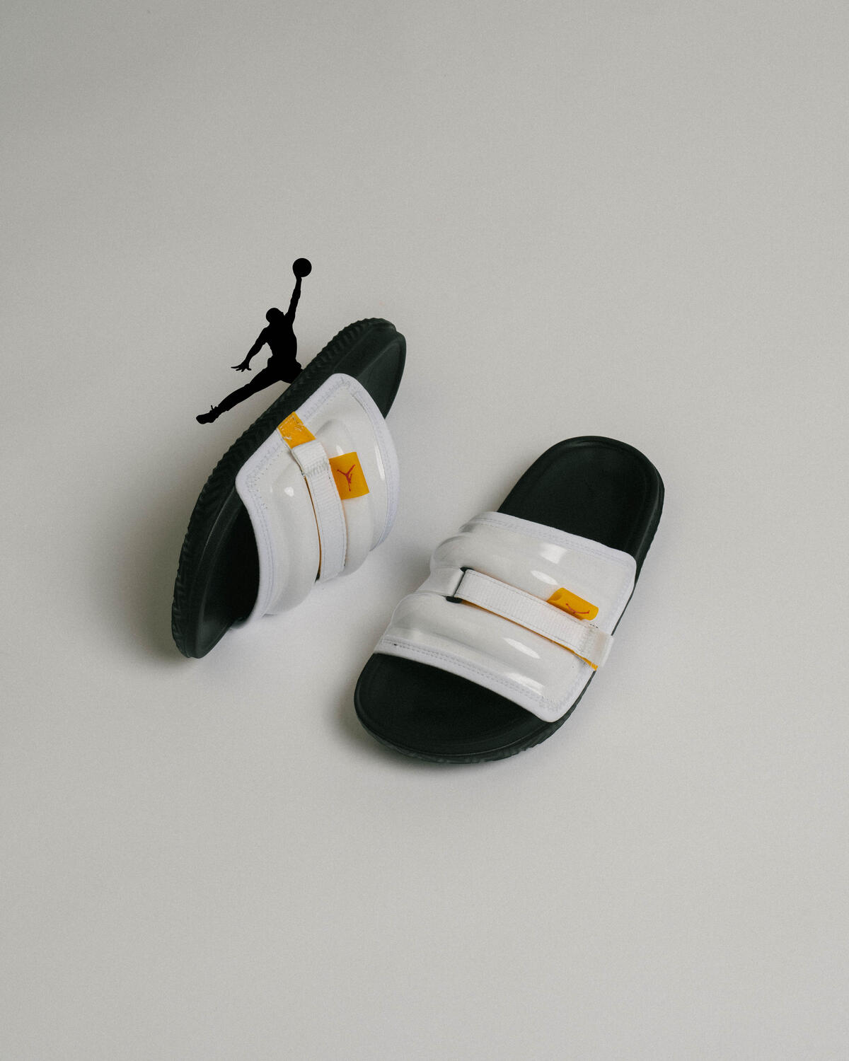 NIKE Jordan Super Play Slide in White, Taxi-Black, and Fire Red Buy Air Jordan Super Play Slide White/Taxi Black Fire Red  main image 2