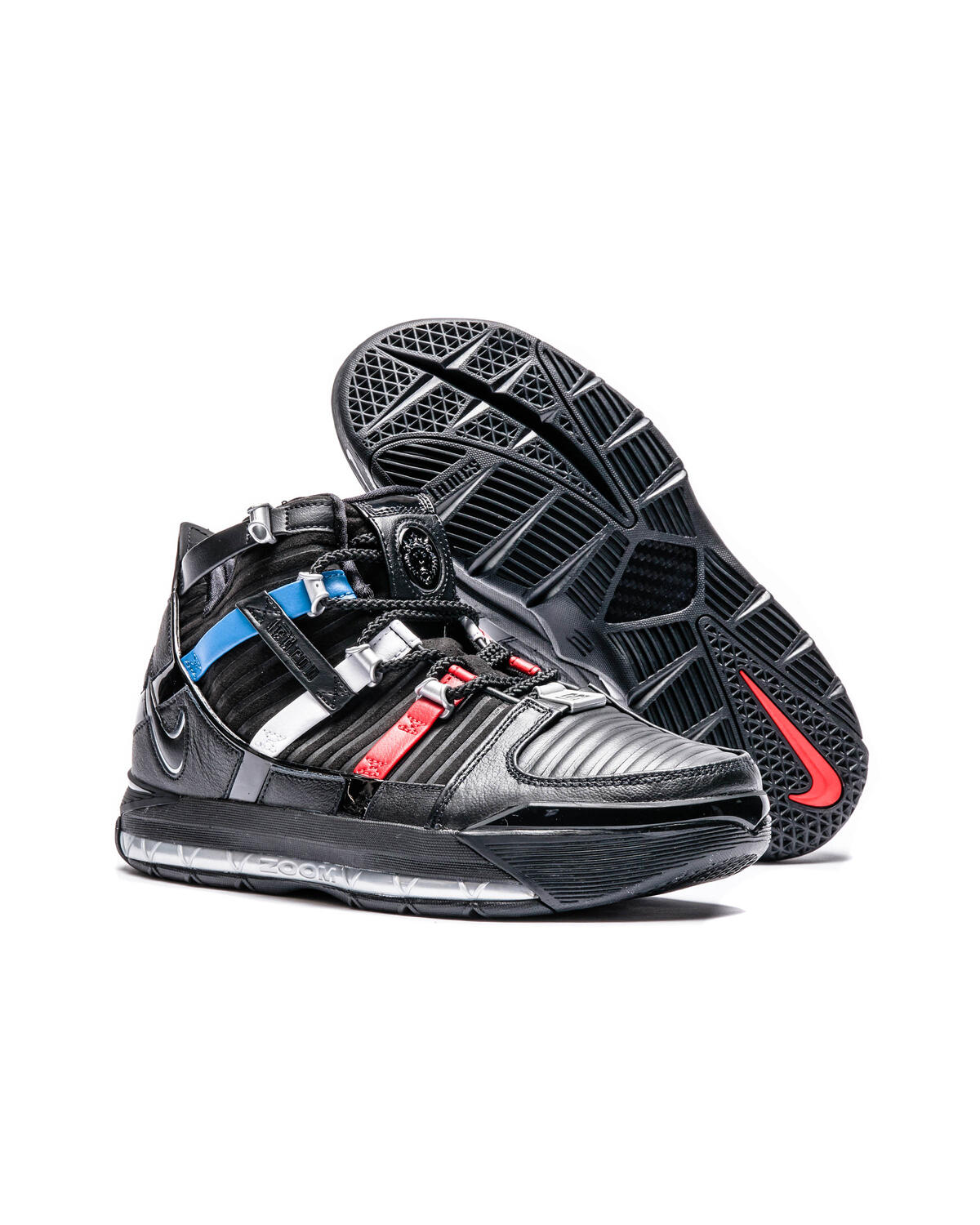 Nike Zoom Lebron 3 Black / Metallic Silver - University Red - Image 23