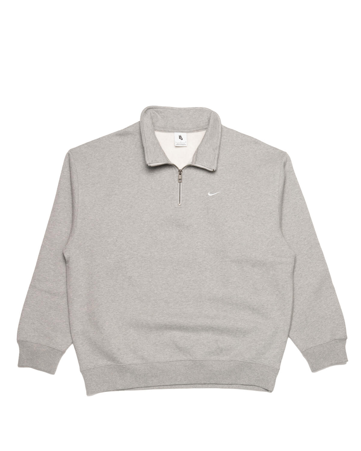 Nike Soloswoosh 1/4 Zip Top DK Grey Heather / White - Image 10