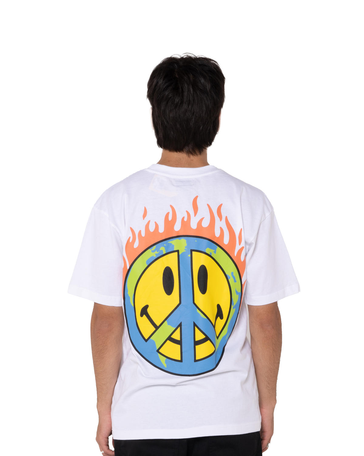 Market Smiley Earth On Fire T-Shirt - Image 5