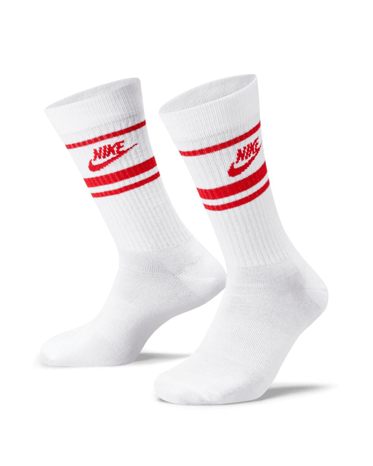 Nike Everyday Essential Crew Socks 3 Pairs White Red - Image 12