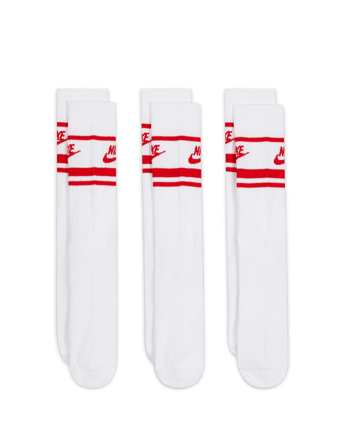 Nike Everyday Essential Crew Socks 3 Pairs White Red - Image 13