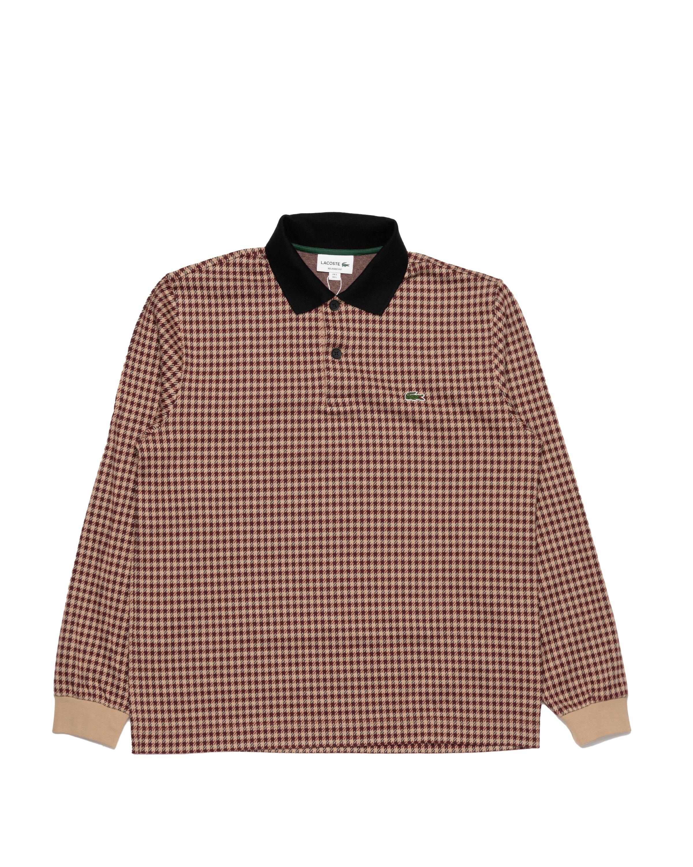 Lacoste Relaxed Fit Checked Cotton Jacquard Polo
