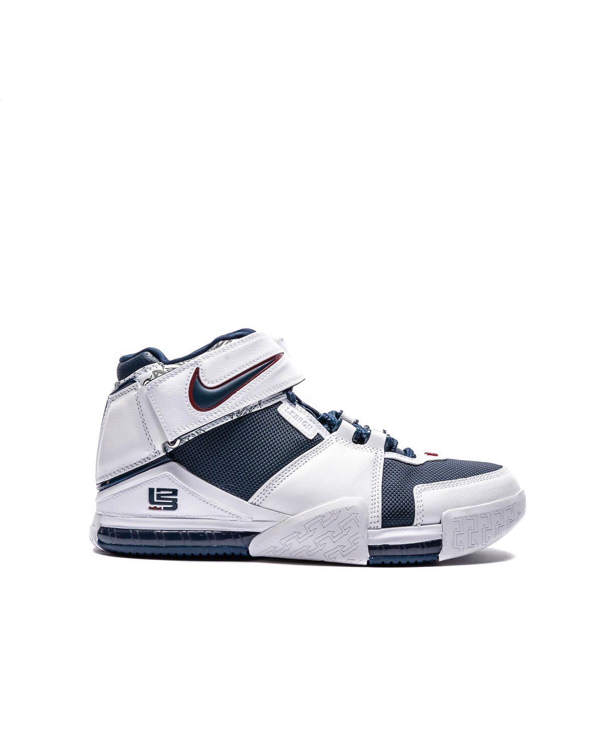 Nike Zoom Lebron 2 White / Midnight Navy / Varsity Crimson - Image 16