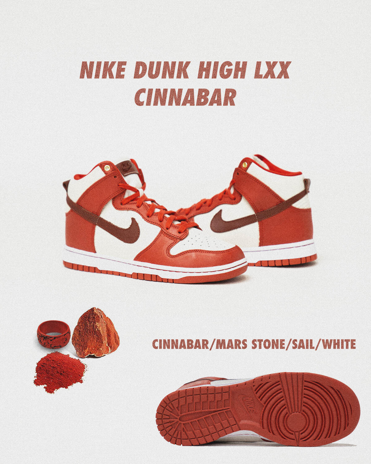 Nike Wmns Dunk High LXX - Cinnabar / Mars Stone / Sail / White - Image 6
