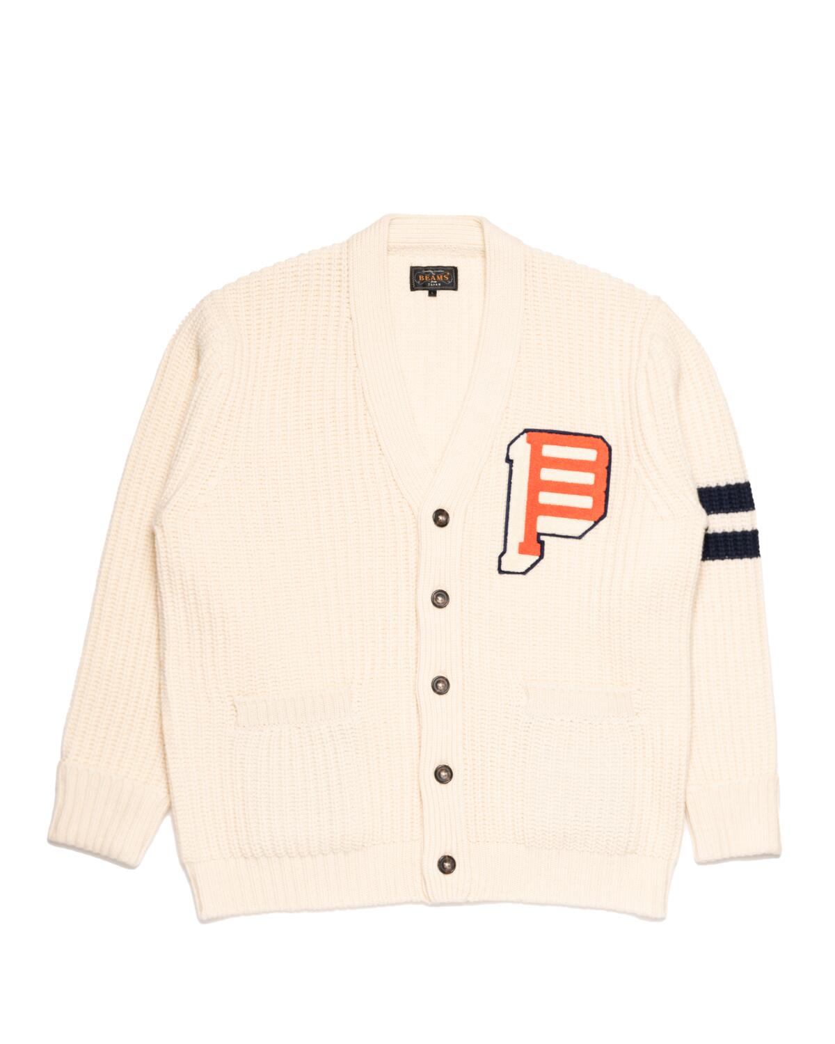Beams+ Cardigan Lettered 3G - Image 2