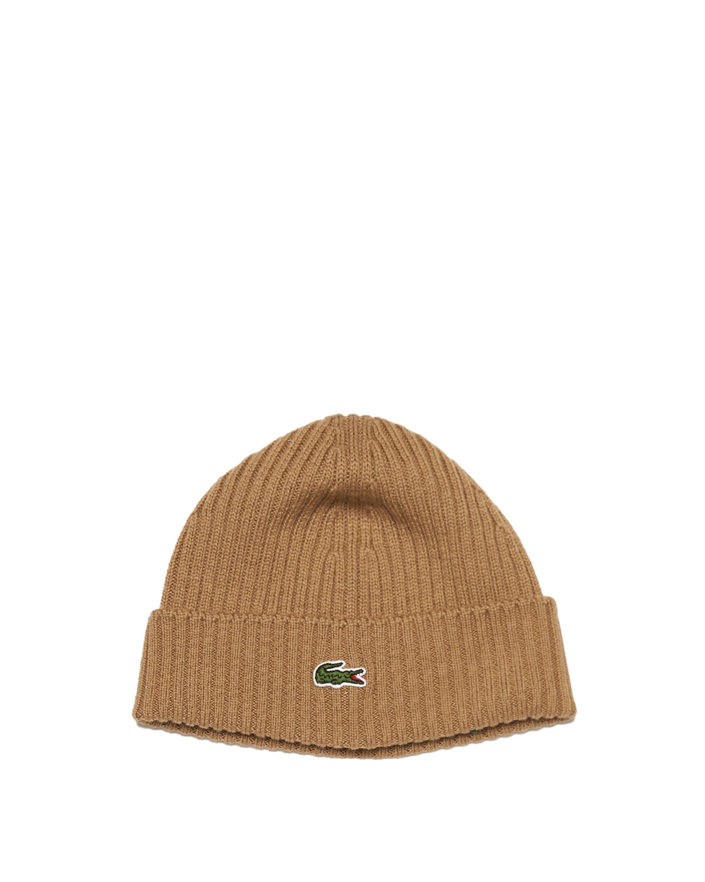 lacoste ribbed wool beanie