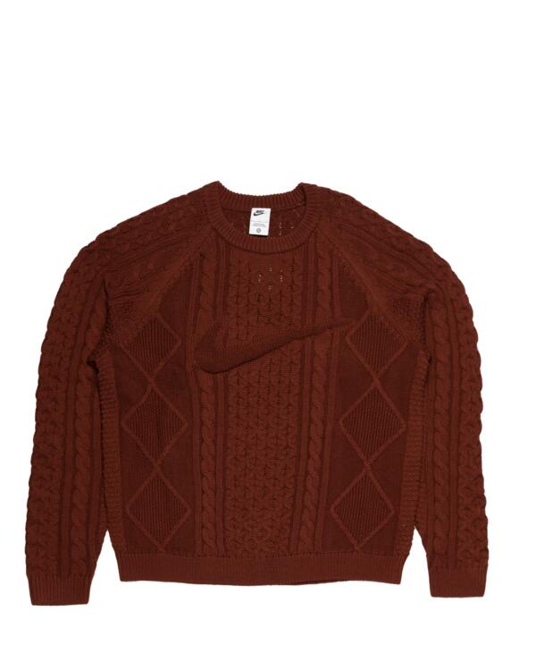 Nike Life Men's Cable Knit Sweater Brown DQ5176-217