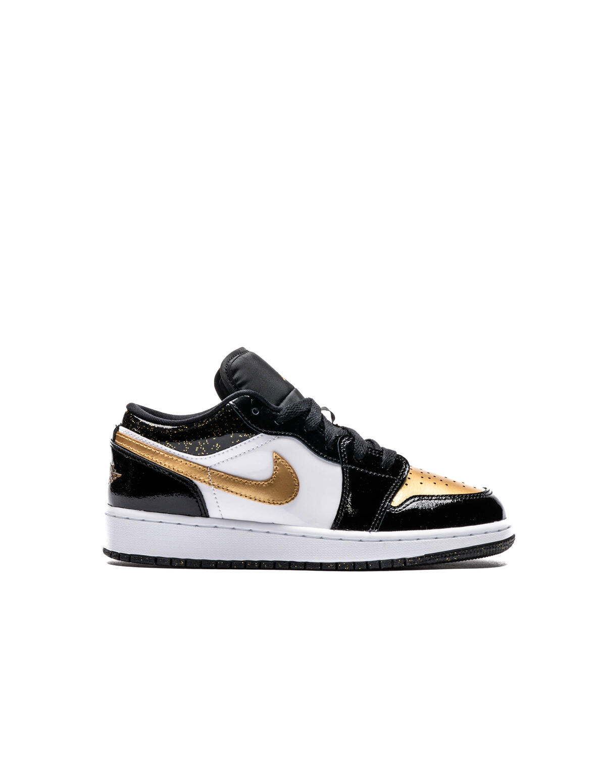 Air Jordan 1 Low SE Gold Toe Grade School Lifestyle Shoe - Black/Gold - Image 2