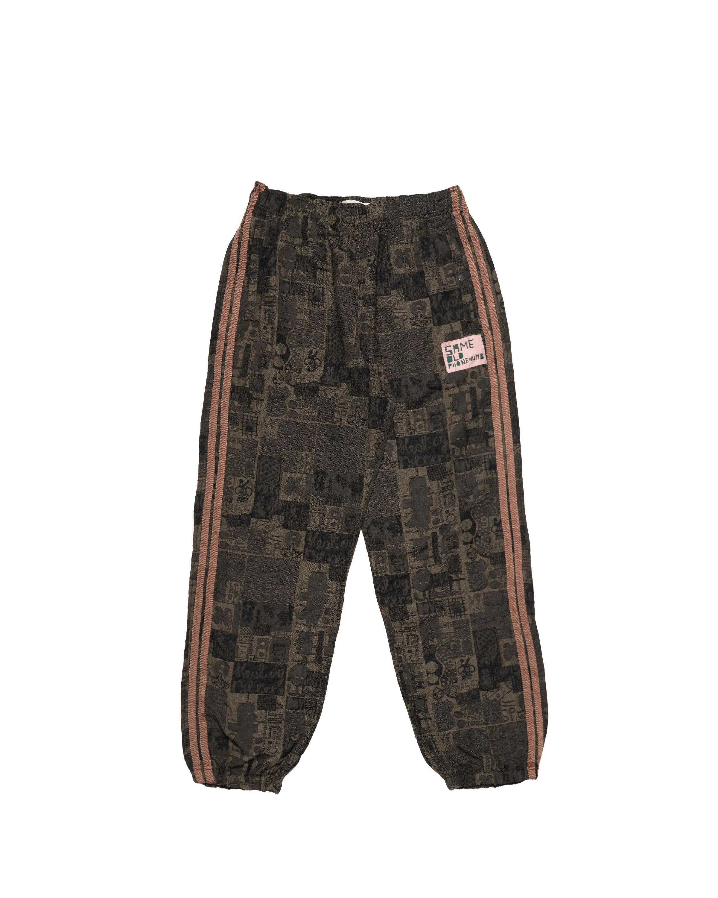 wood niel collage jacquard trousers