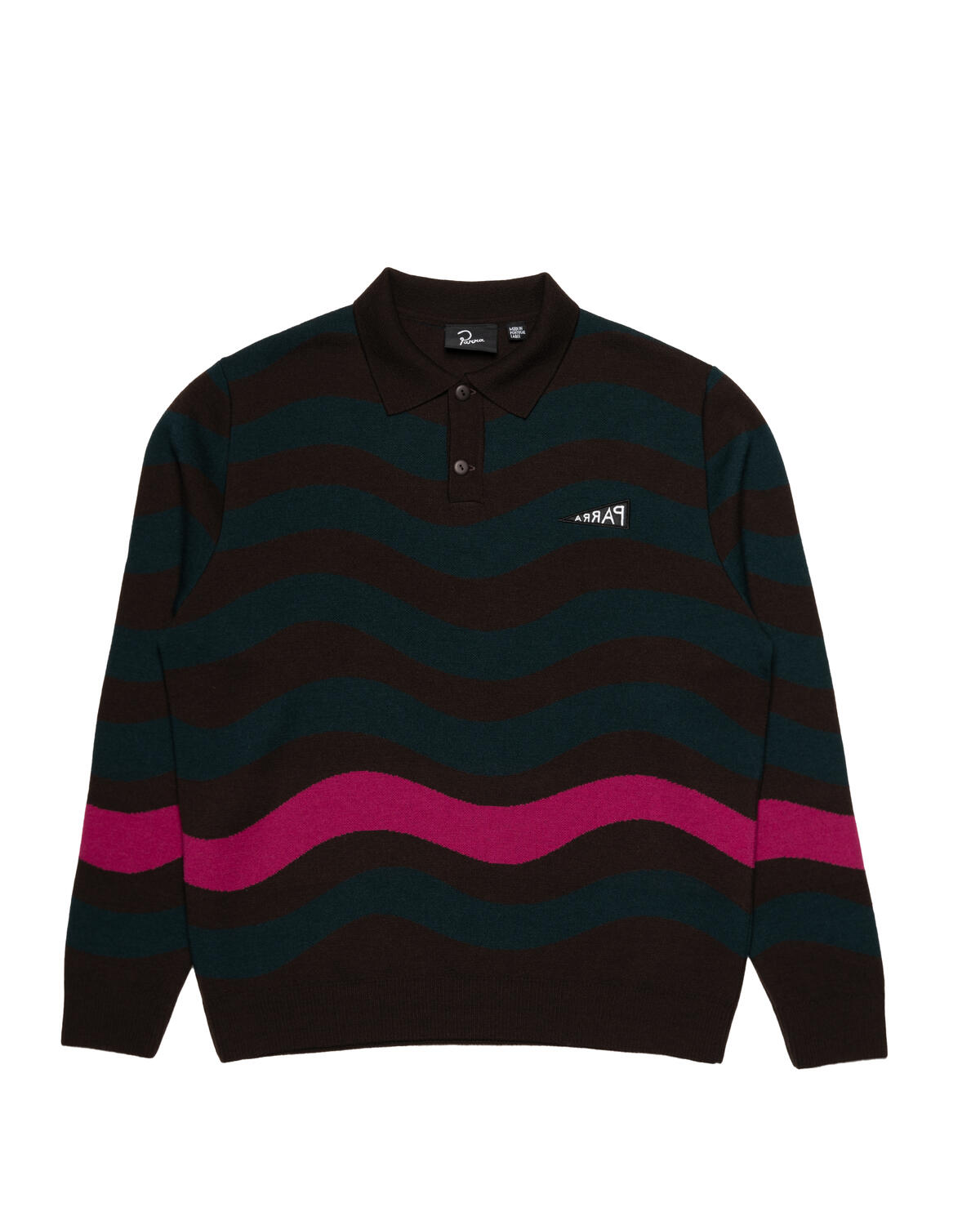 by Parra One Weird Wave Knitted Sweatshirt - Chocolate - Image 2