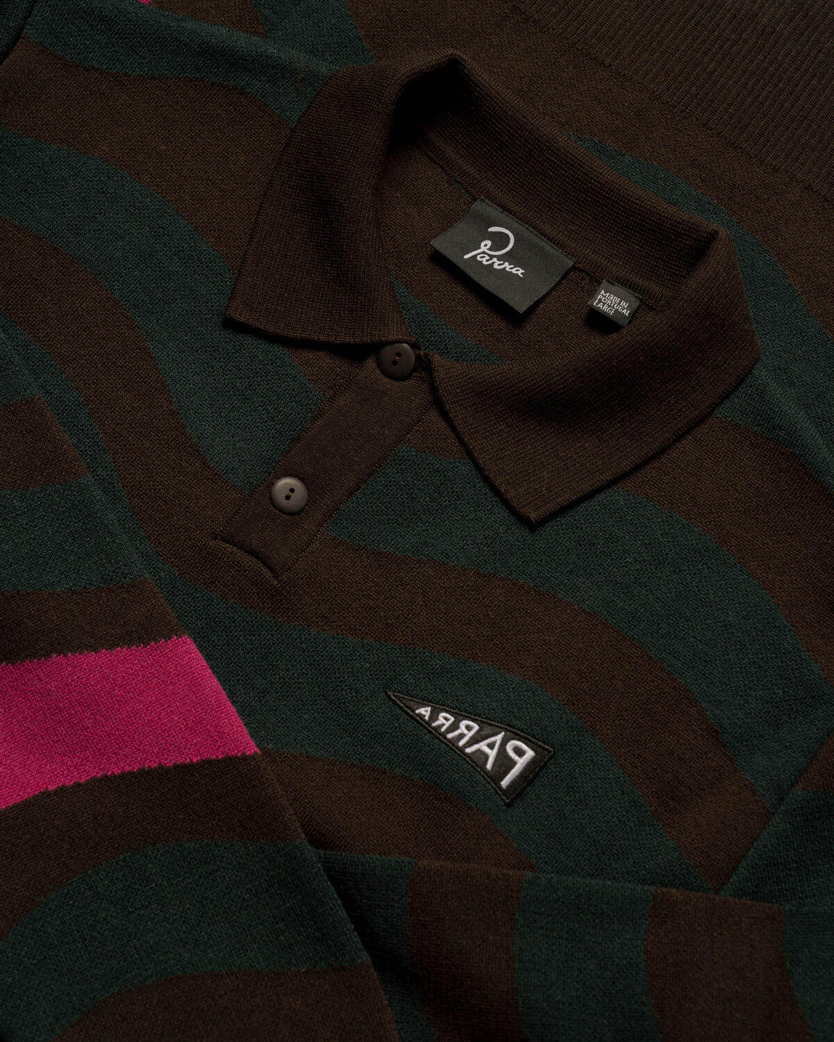 by Parra One Weird Wave Knitted Sweatshirt - Chocolate - Image 4