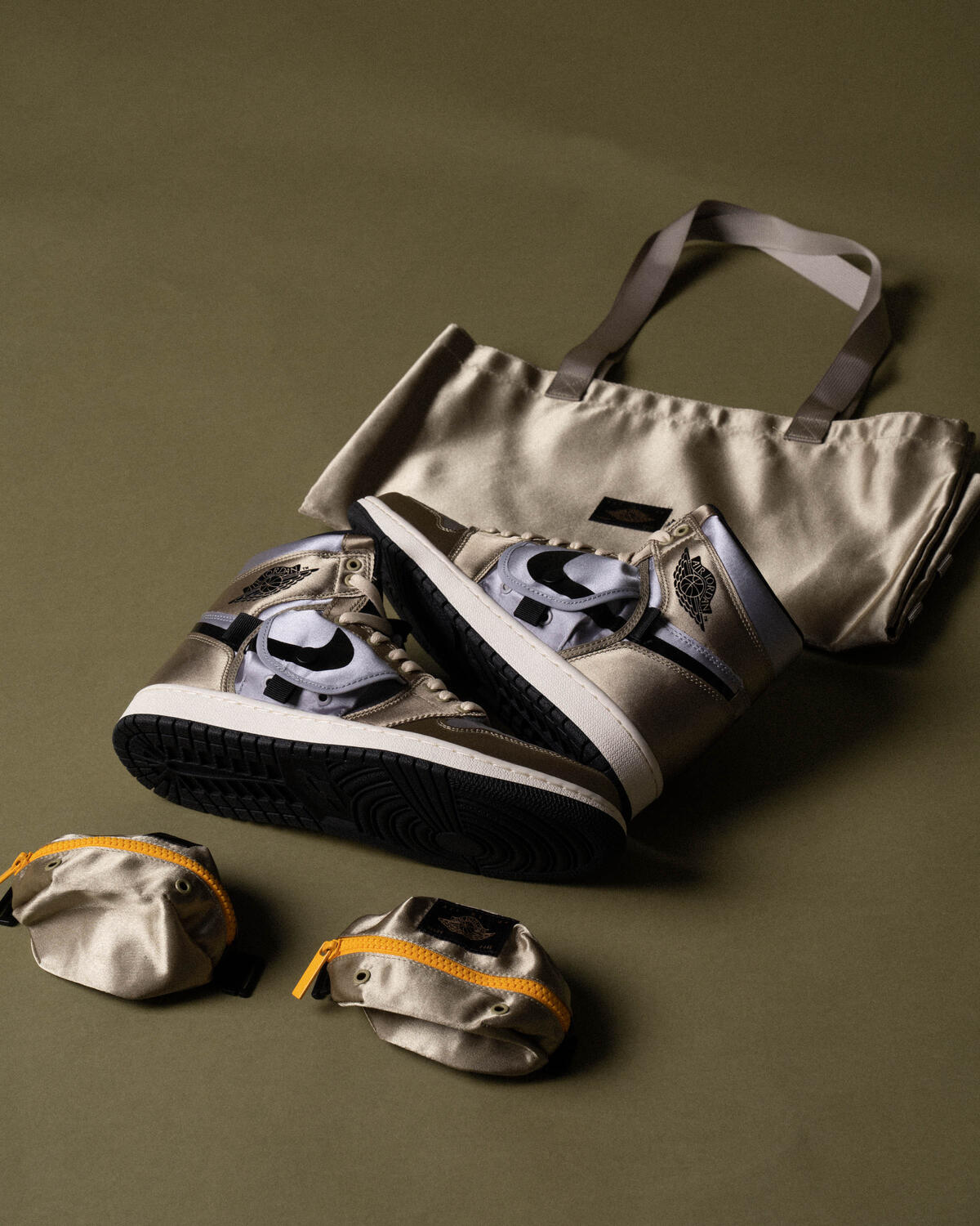 Air Jordan 1 Utility Size 13 “Neutral Olive/Taxi” Sneaker Air Jordan 1 Utility Neutral Olive Taxi US 8 | New | $85.00  main image 4