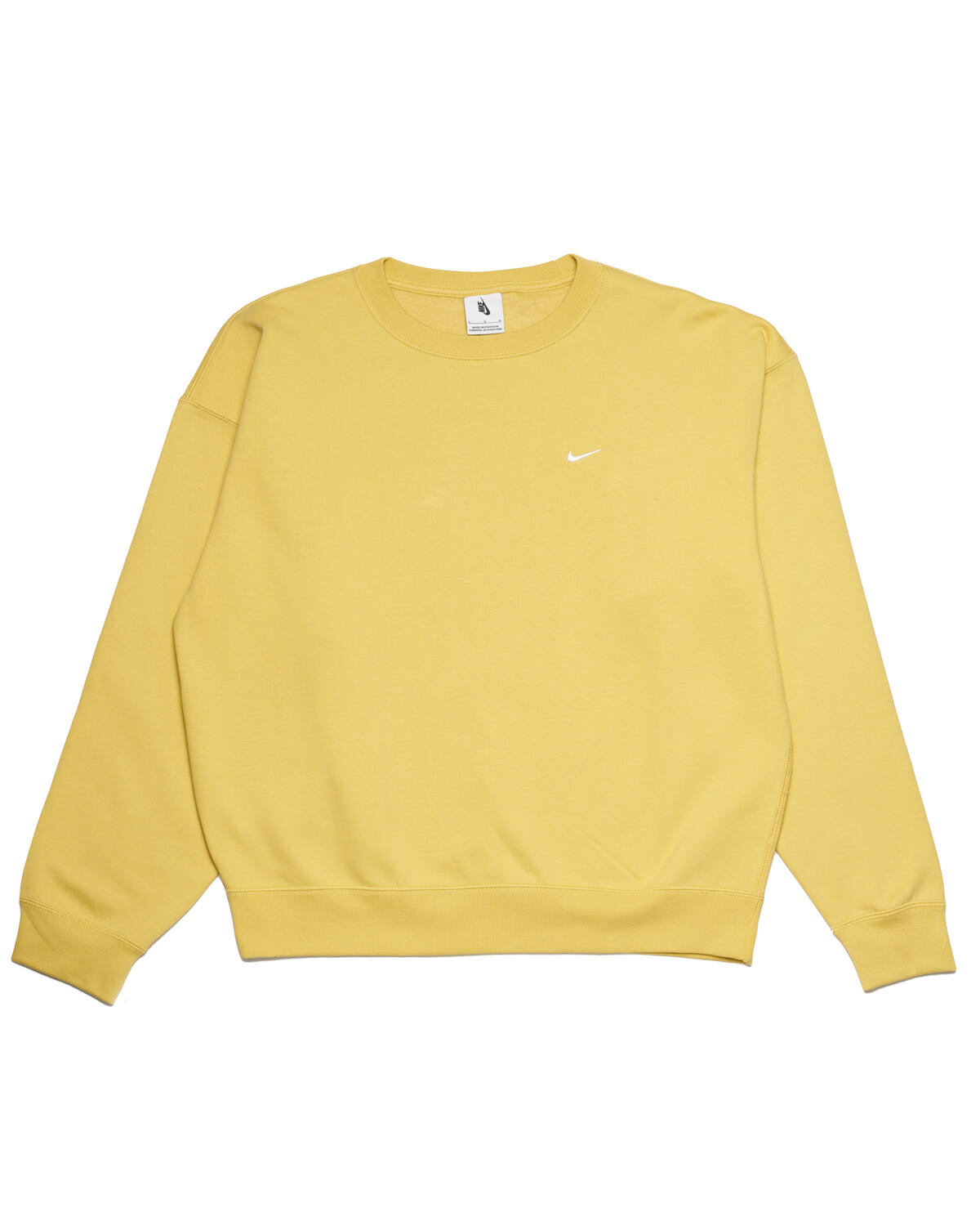 Nike Solo Swoosh Men's Fleece Crew Saturn Gold/White - Image 2