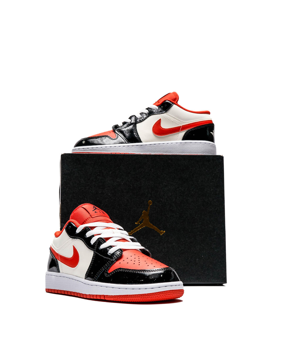 Nike Grade School Air Jordan 1 Low - Black / Fire Red / White - Image 16