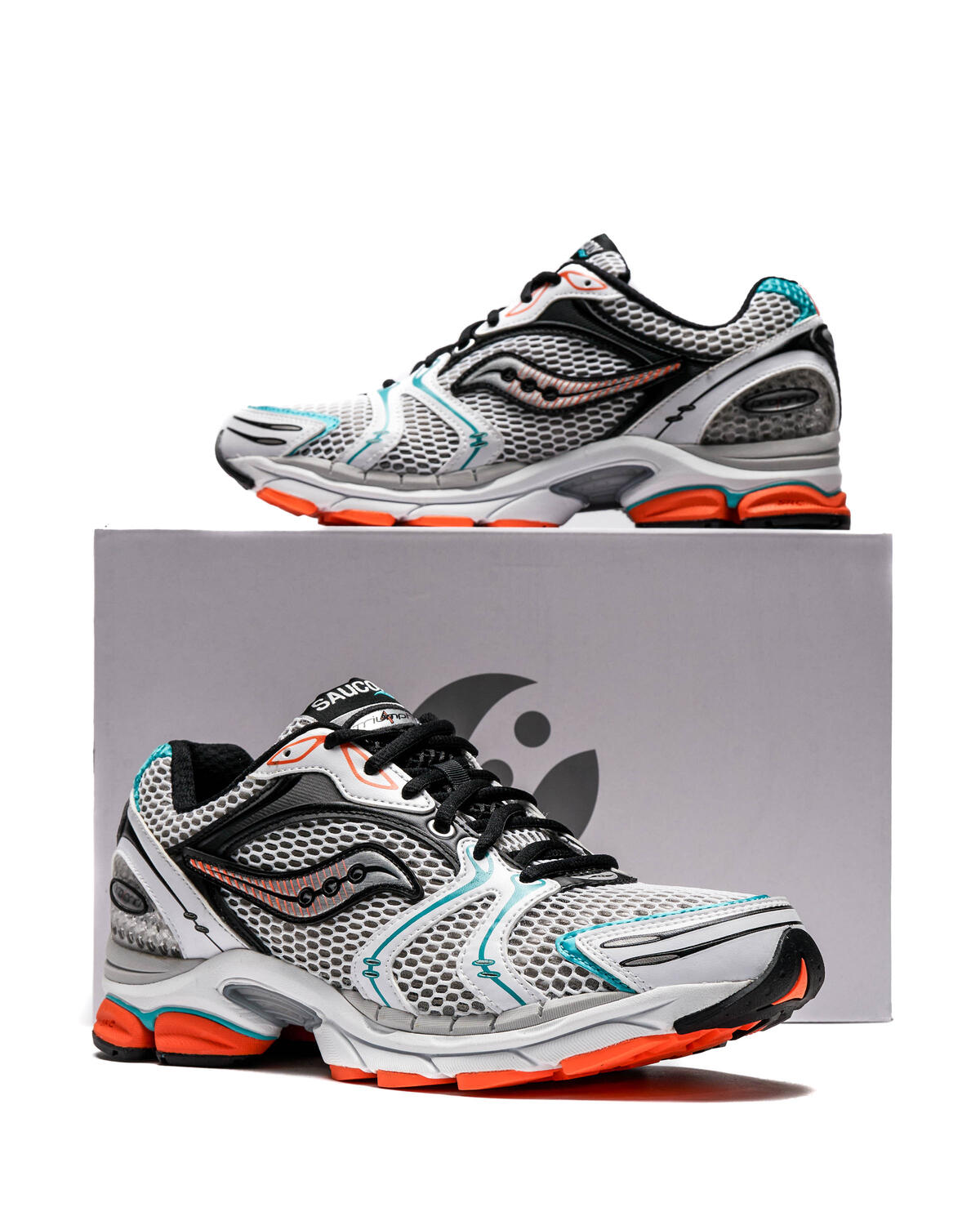 Saucony Progrid Triumph 4 White/Silver/Teal/Orange - Image 6