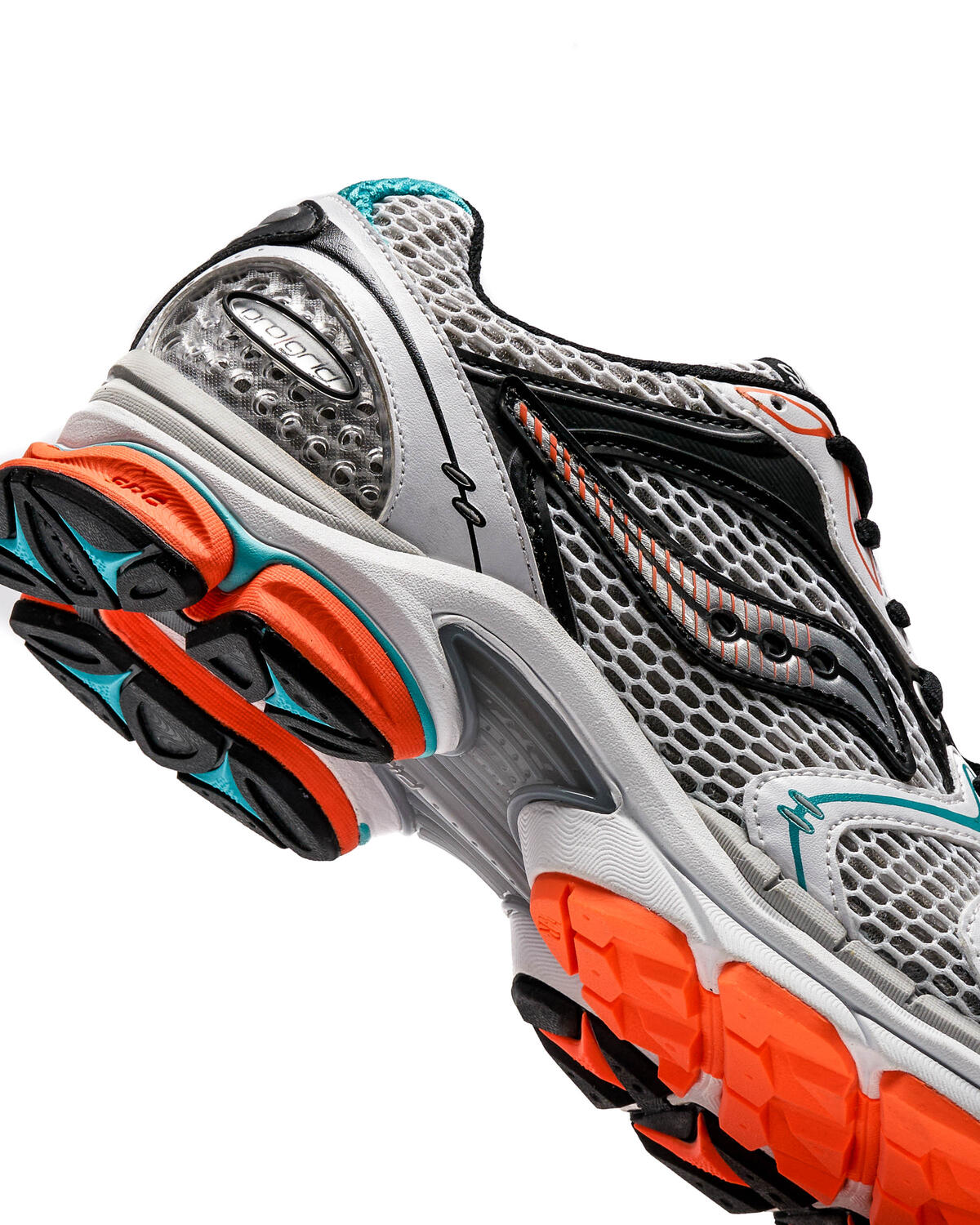 Saucony Progrid Triumph 4 White/Silver/Teal/Orange - Image 7