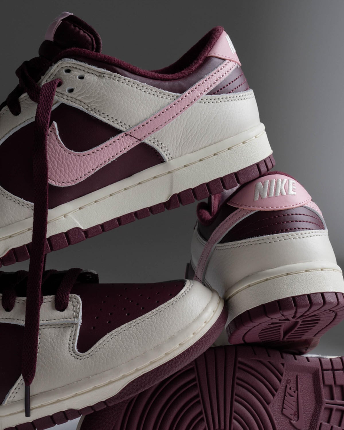 Nike Dunk Low Retro PRM - Pale Ivory / Med Soft Pink / Night Maroon - Image 18