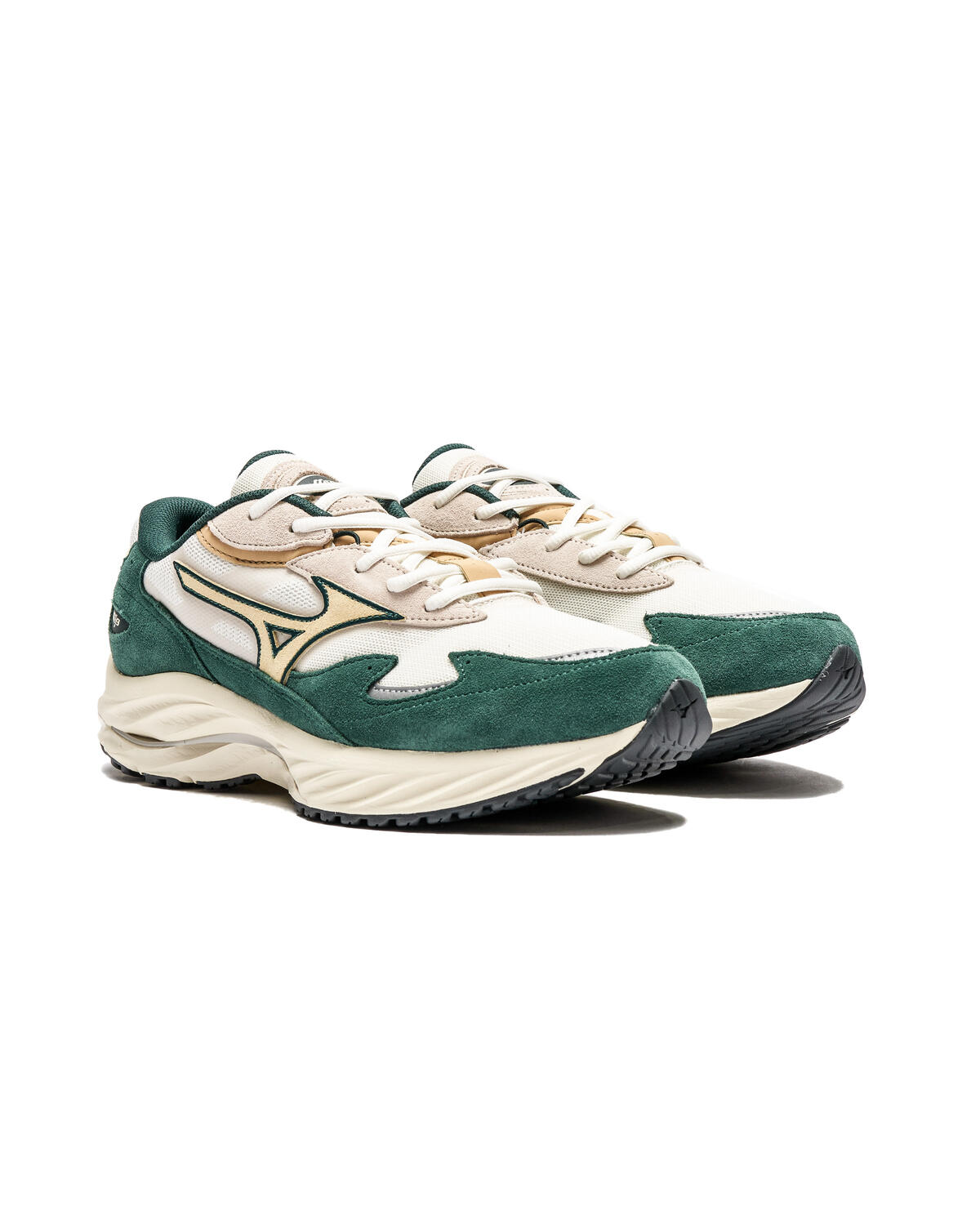Mizuno Wave Rider Off White/Light Beige/Dark Green - Image 3