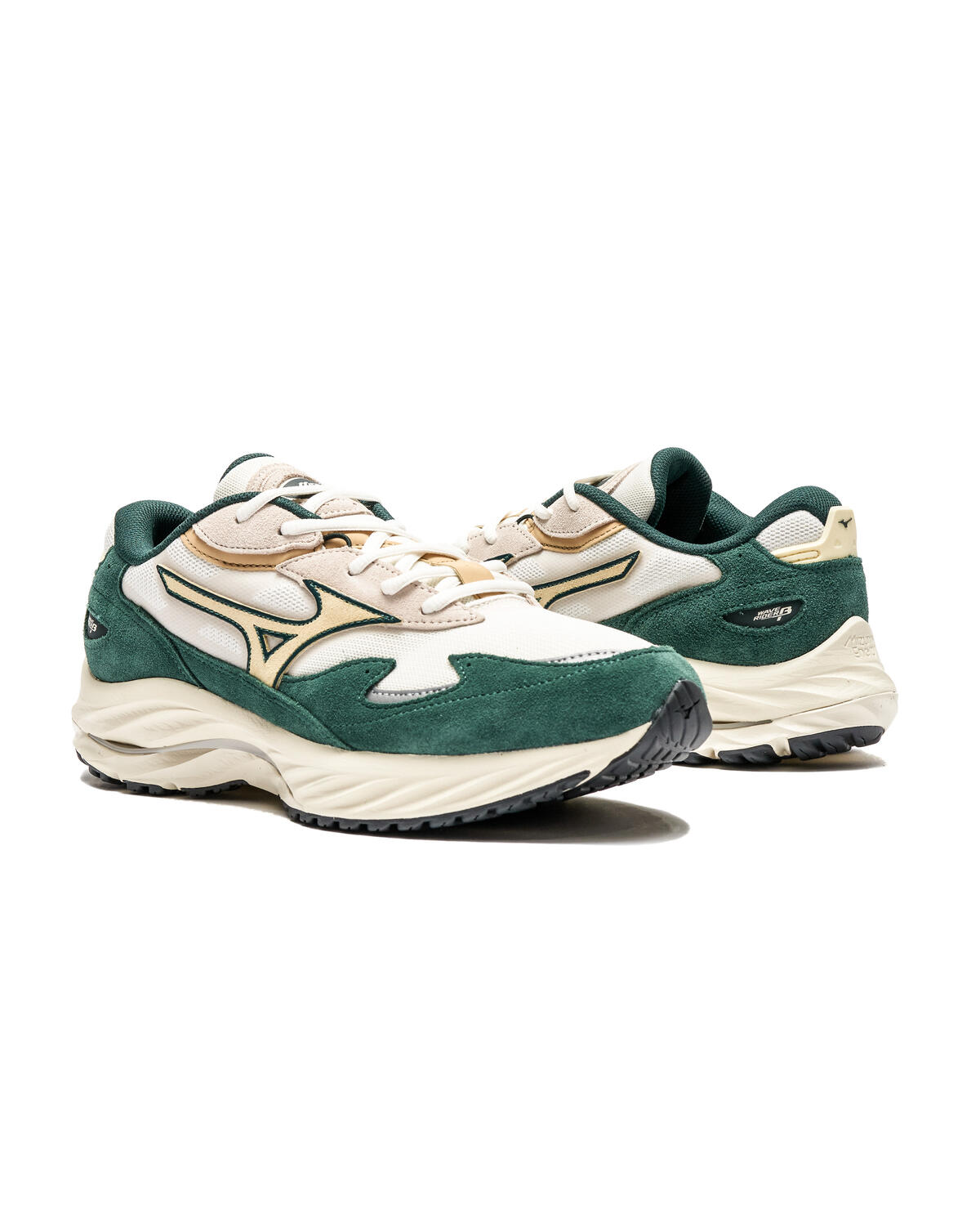 Mizuno Wave Rider Off White/Light Beige/Dark Green - Image 5