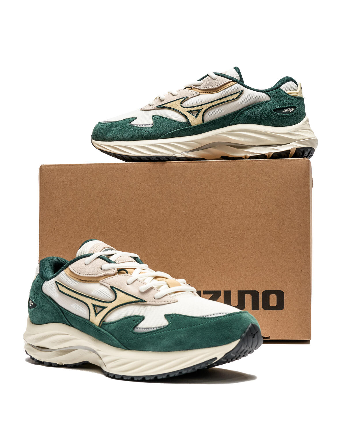 Mizuno Wave Rider Off White/Light Beige/Dark Green - Image 6