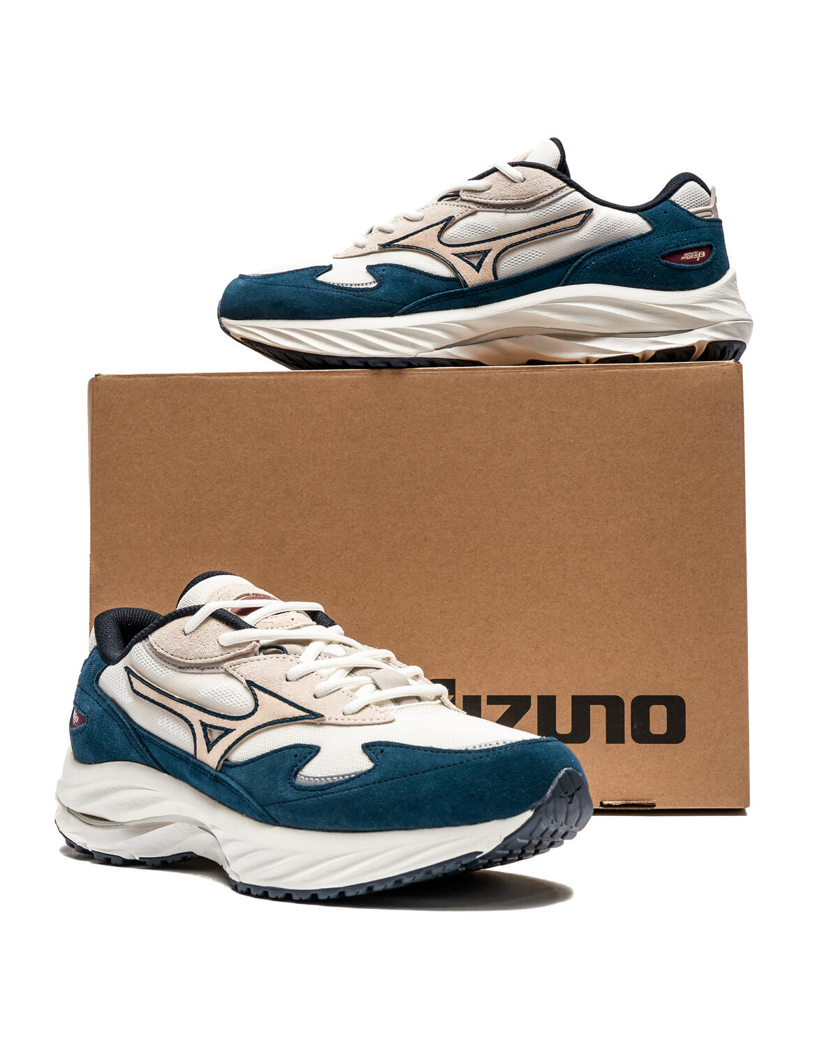 Mizuno Wave Rider Beta White / Beige / Blue - Image 15