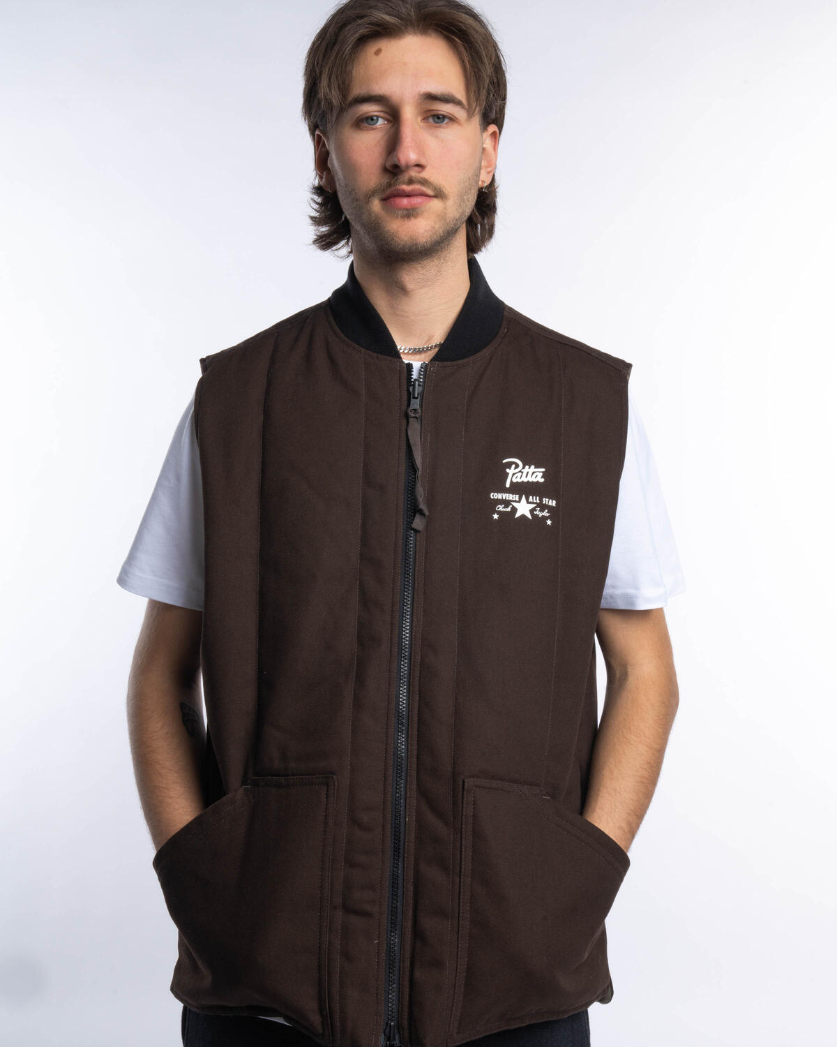 Converse x Patta Mens Utility Reversible Vest 'Java' - Image 3
