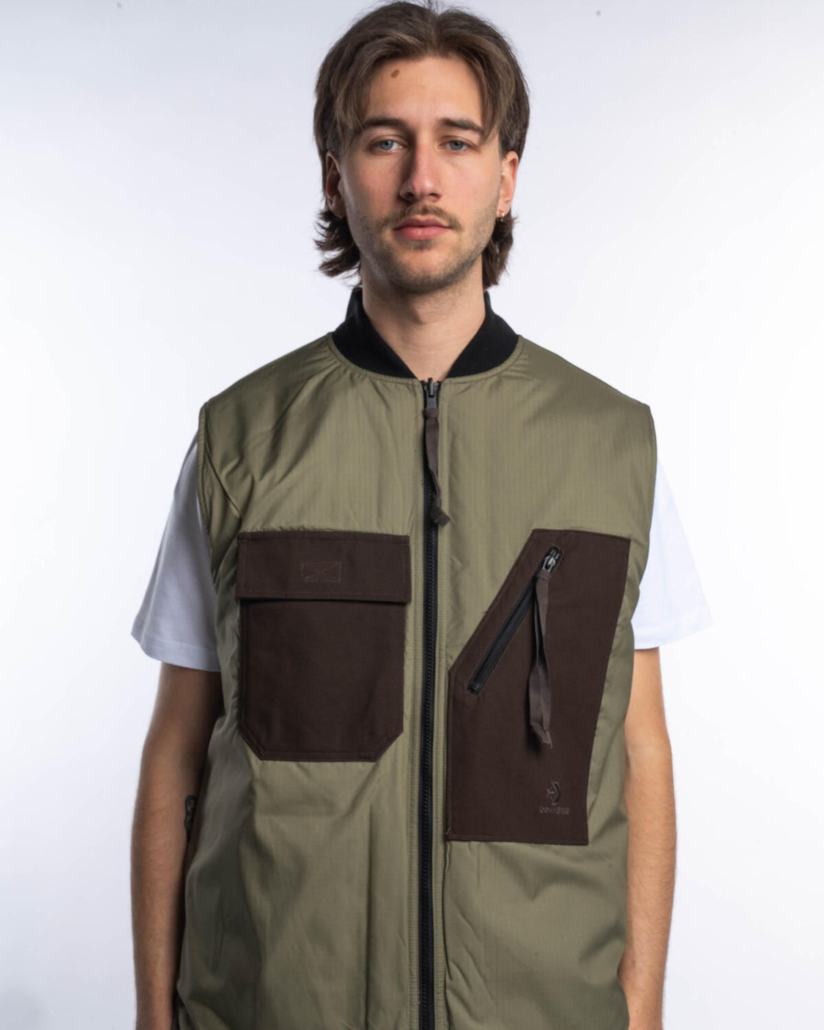 Converse x Patta Mens Utility Reversible Vest 'Java' - Image 5