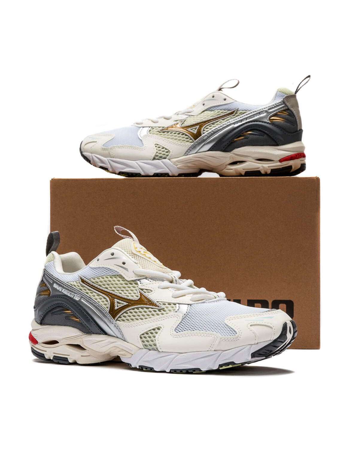 Mizuno Wave Rider 10 - White / Silver Cloud / Sunstruck - Image 12