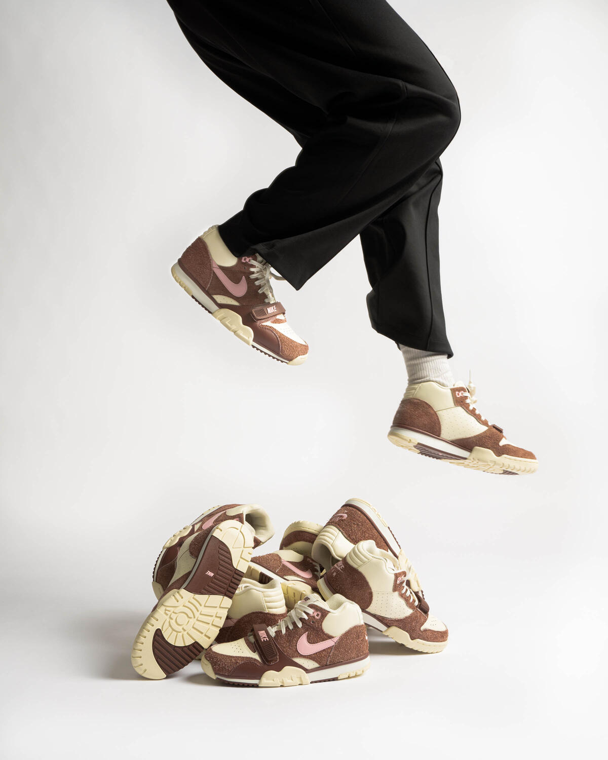Nike Air Trainer 1 Dark Pony / Med Soft Pink - Coconut Milk - Image 25