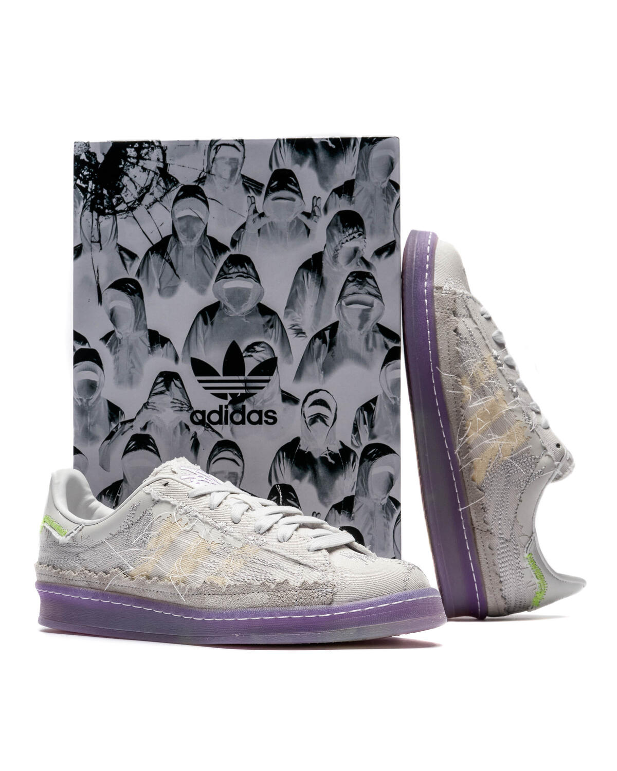 Adidas x Youth of Paris Campus 80s 'Crystal White/Grey/Solar Green' - Image 17